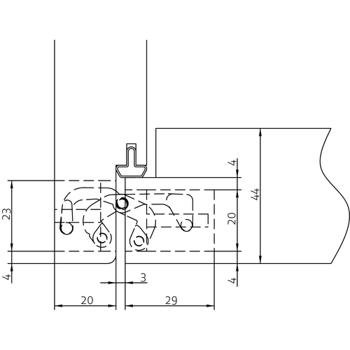 HH-19 B, скрытая петля, цвет - черный фото фурнитура Рязань