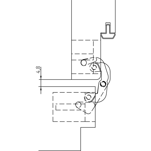 HH-19 B, скрытая петля, цвет - черный фото дверная фурнитура Рязань