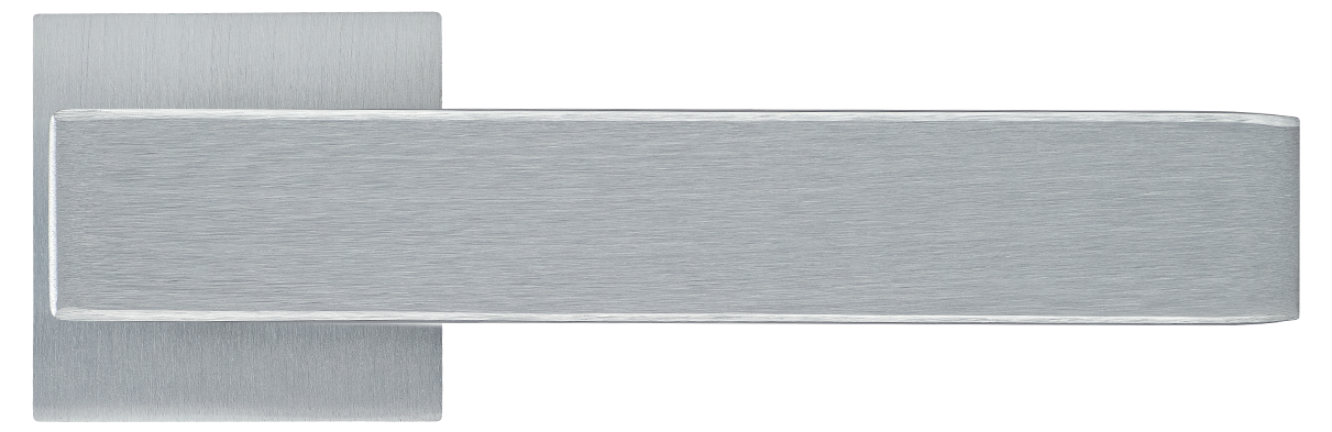 LOT ручка дверная  на квадратной розетке 6 мм, MH-56-S6 SSC, цвет - супер матовый хром фото купить в Рязани