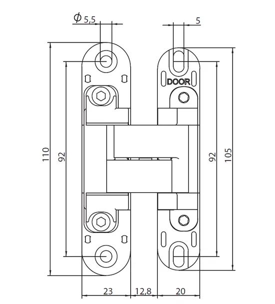 HH-19 SC, скрытая петля, цвет - мат.хром фото купить в Рязани