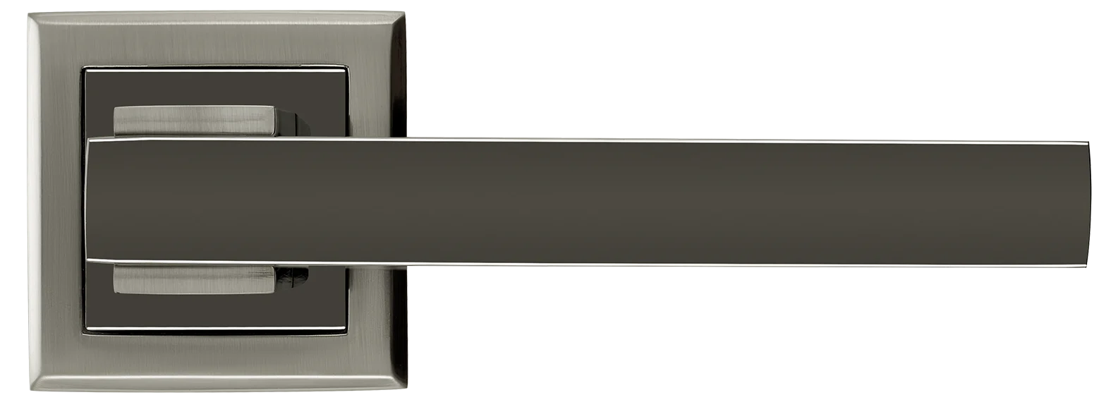 PIQUADRO, ручка дверная MH-37 SN/BN-S, на квадратной накладке, цвет - бел. никель/черн. никель фото купить в Рязани