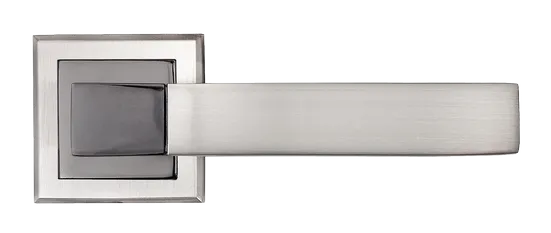 FUKOKU, ручка дверная MH-28 SN/BN-S, на квадратной накладке, цвет - бел. никель/черн. никель фото купить в Рязани