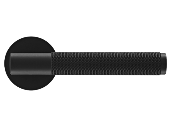 Ручка дверная "AZRIELI" на круглой розетке 6 мм, MH-57-R6T BL, цвет - чёрный фото купить в Рязани