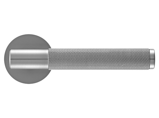 Ручка дверная AZRIELI, на круглой розетке 6 мм, MH-57-R6T MSC, цвет - мат. сатинированный хром фото купить в Рязани