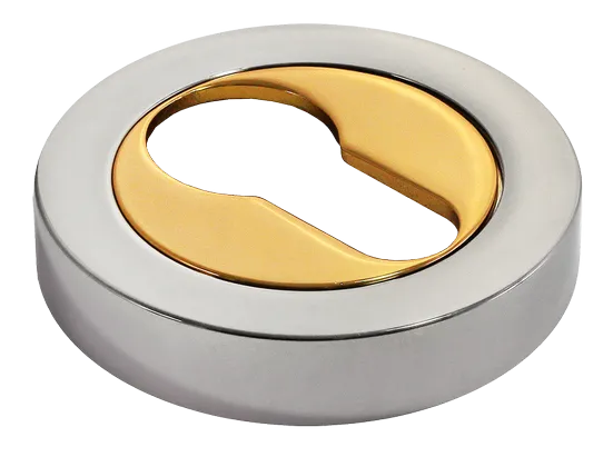 LUX-KH-R2 COT, накладка на евроцилиндр, цвет - глянцевый хром/золото фото купить Рязань