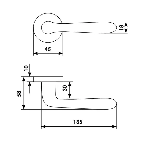 RUBINO R3-E OBR, ручка дверная, цвет - кофе фото купить в Рязани