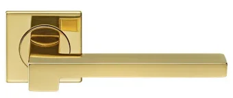 Ручка дверная STONE S1 OTL раздельная на квадратной розетке, цвет золото, латунь